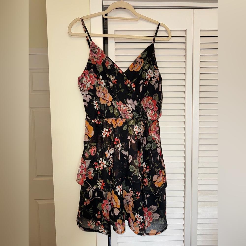 Maurices Black and Red Floral Dress